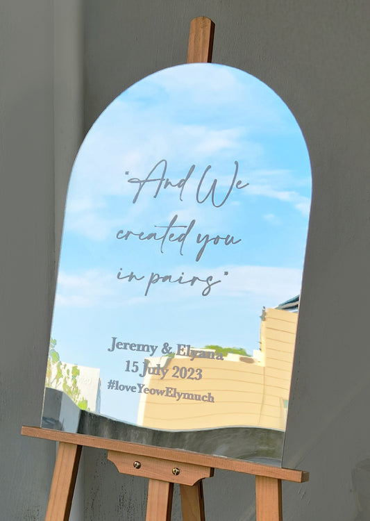 Wedding Welcome Sign - And We Created You in Pairs