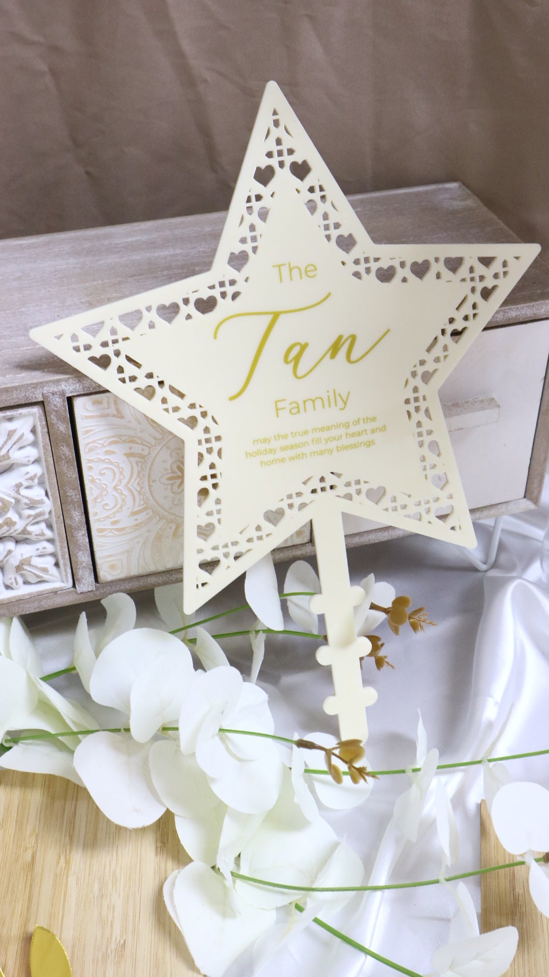 Christmas Tree Topper - Heart Rattan Collection