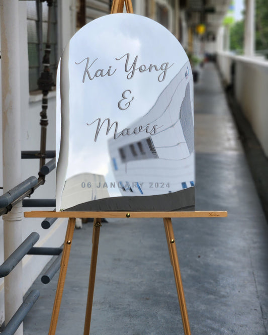 wedding welcome sign silver mirror sign events sign signmaker