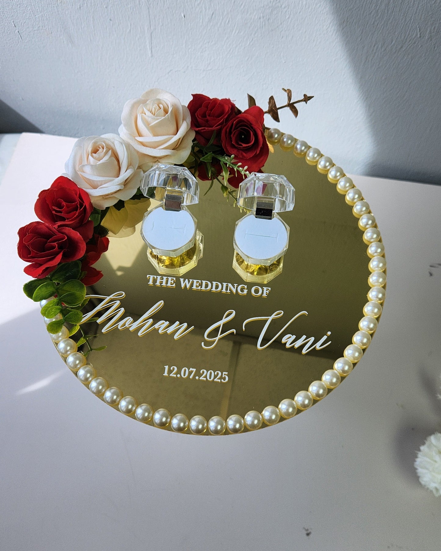 ring dish, fleur tray, clik clok, made in singapore, nikah wedding, hantaran tray