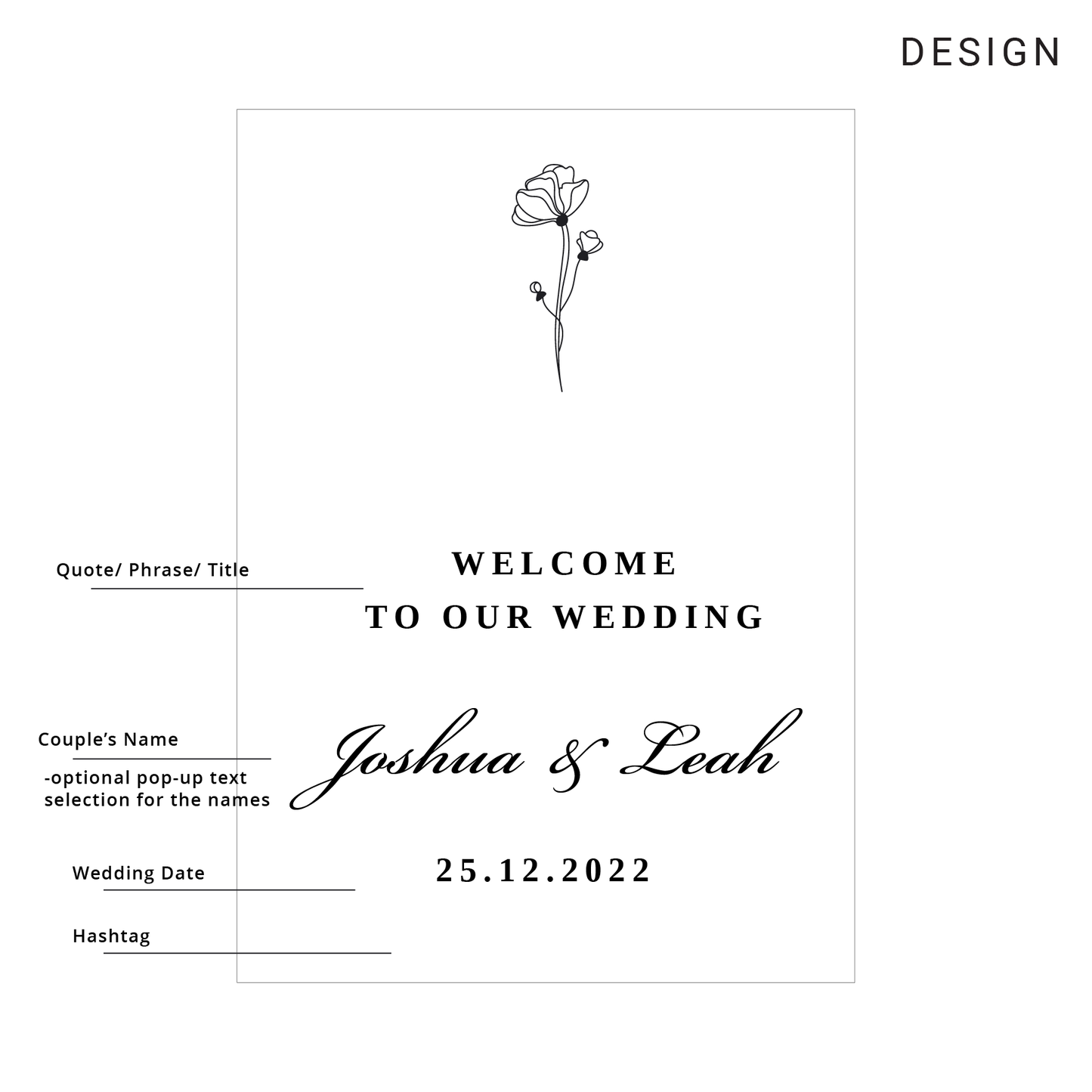 Wedding Welcome Sign - Contemporary