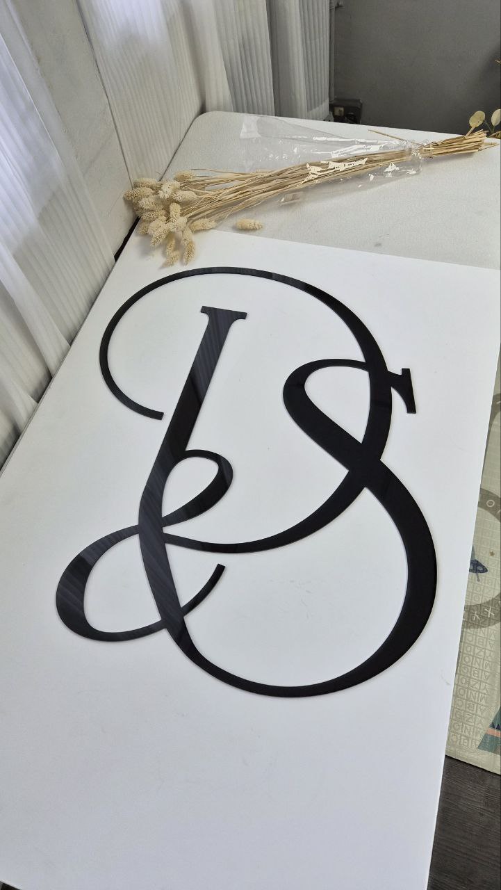 Backdrop Name Sign - Monogram Initial Sign