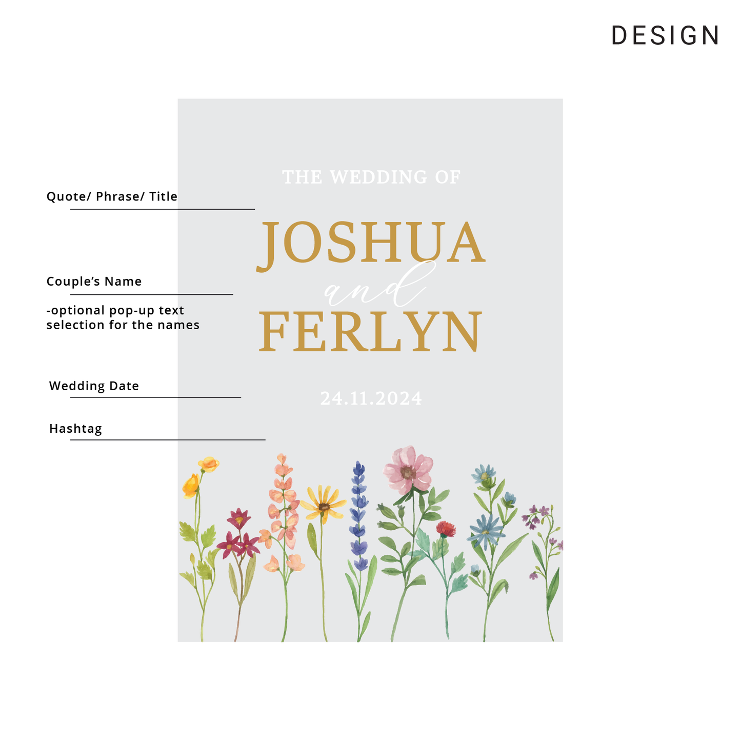 Wedding Welcome Sign - Petal Perfection