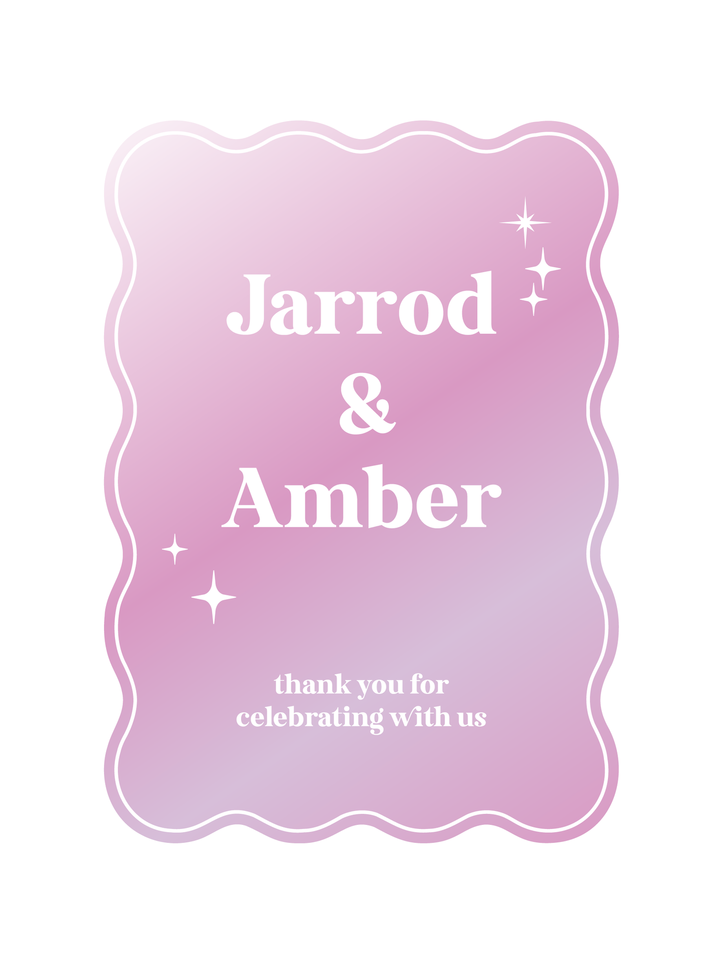 Wedding Welcome Sign – Scallop Edge