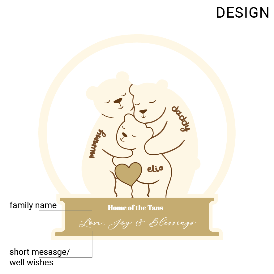 Christmas Decor - NEST Personalized Bear Family