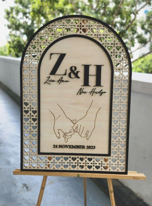 wedding sign rattan boho sign bohemian welcome sign nikah wedding lasercut signmaker singapore wedding sg