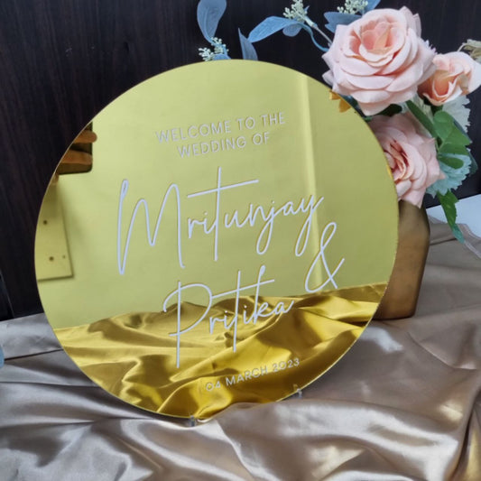 Welcome Wedding Sign - Round Sign UV Printed