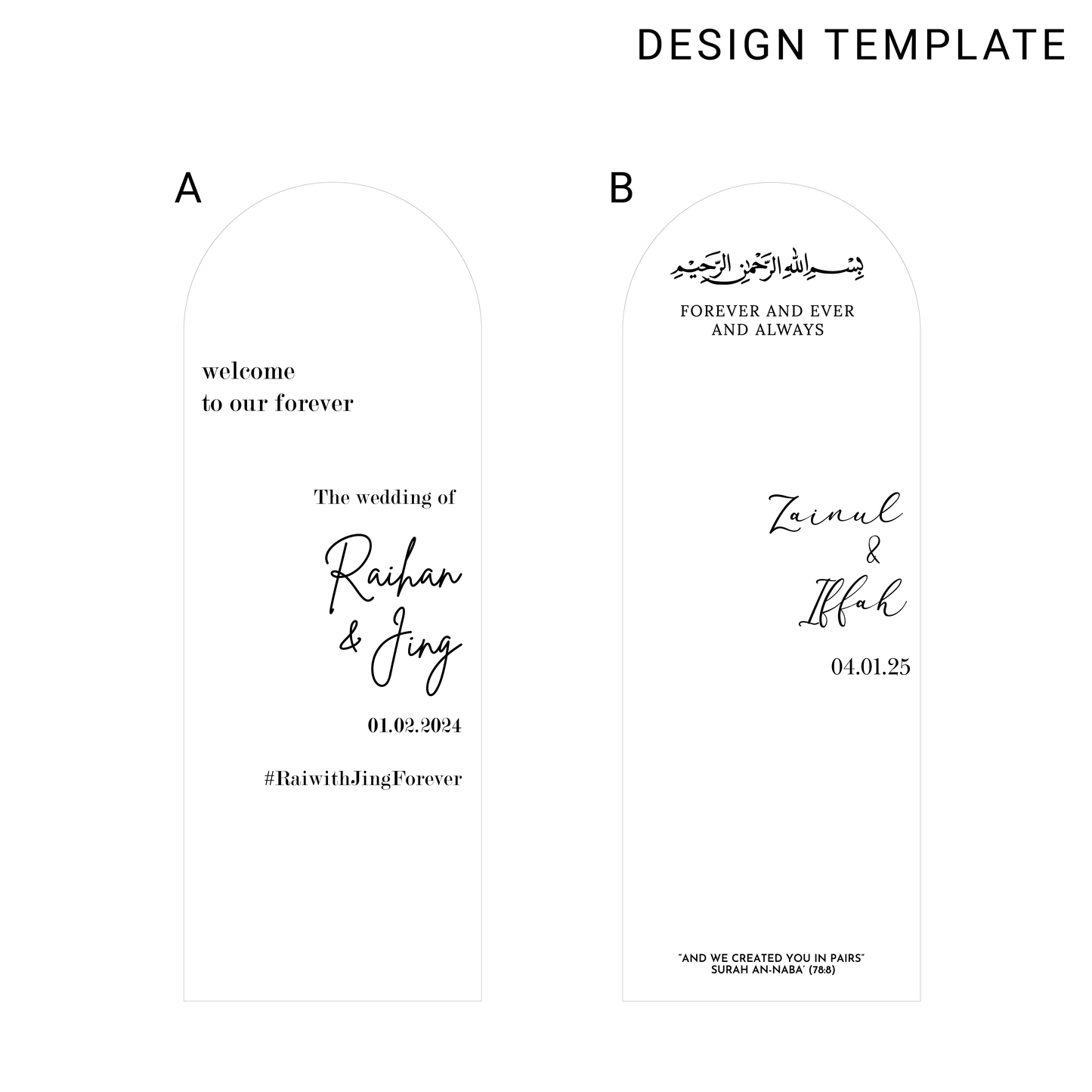 Rental - TIMELESS Arch Standing Mirror Signage
