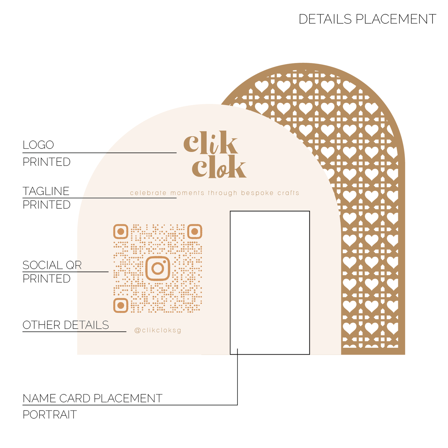 Business Social QR Sign - Rattan Heart Collection
