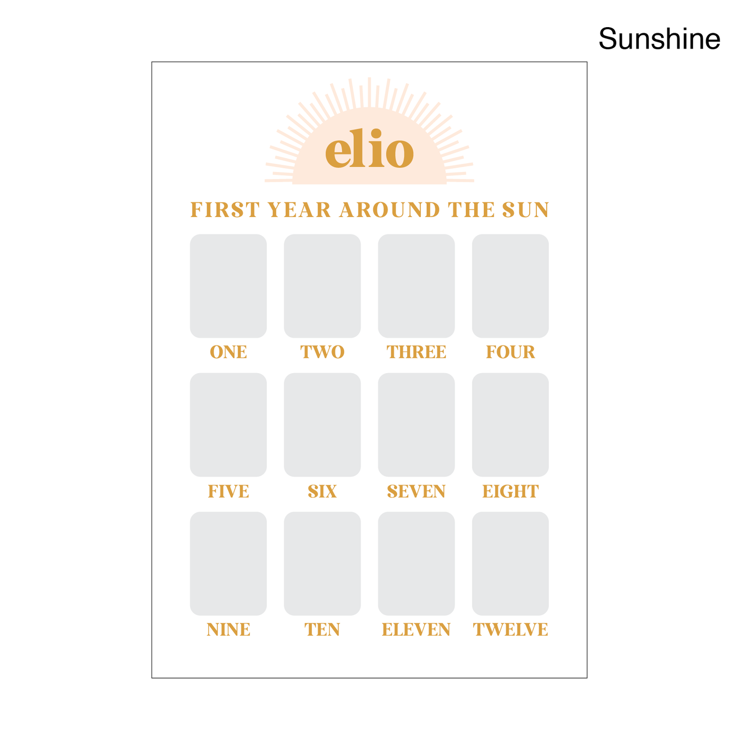 Baby Milestone Board - SUNSHINE