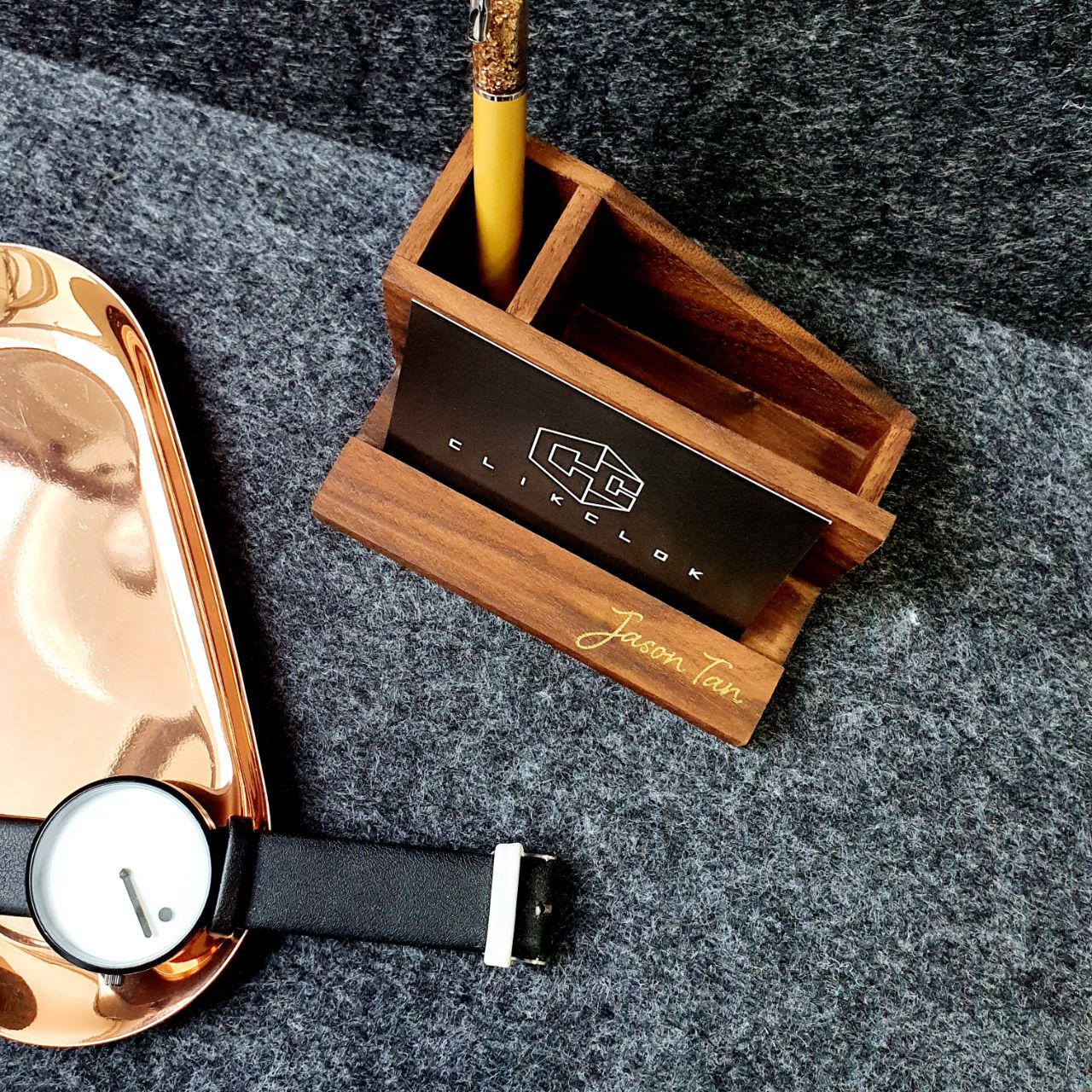 2in1 Business Card Holder - Clik Clok