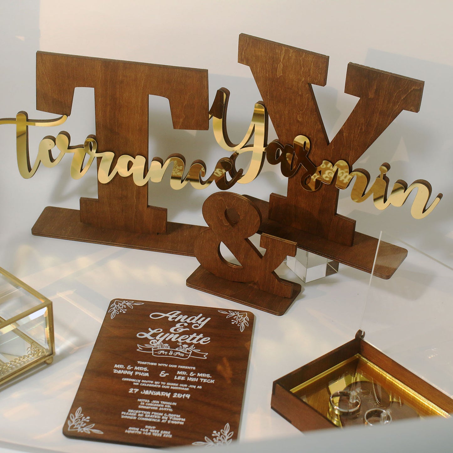 Wooden Name Signs Initials - Clik Clok