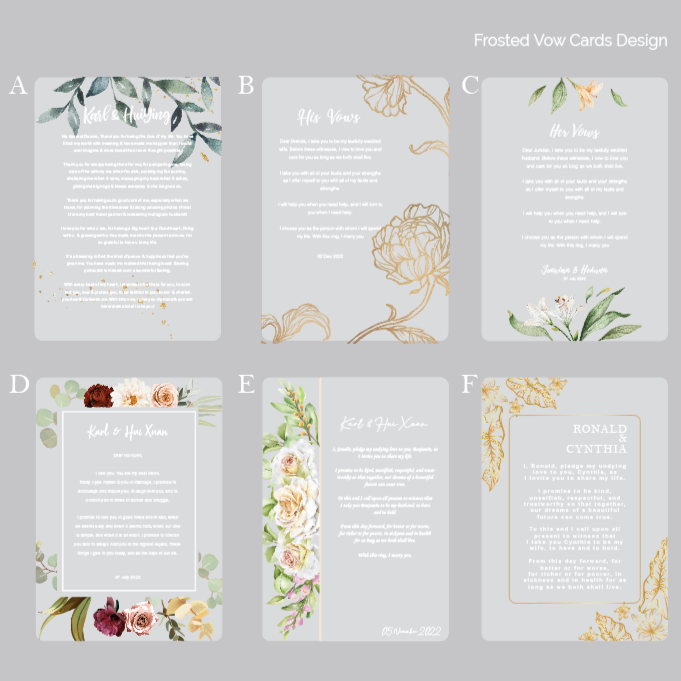 wedding reception decor vow board frosted printed