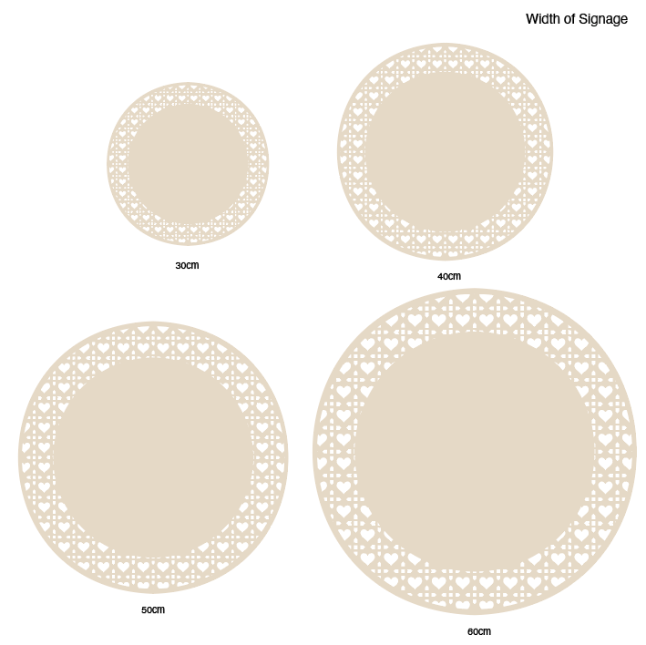 Wedding Sign - Round Rattan Heart Collection