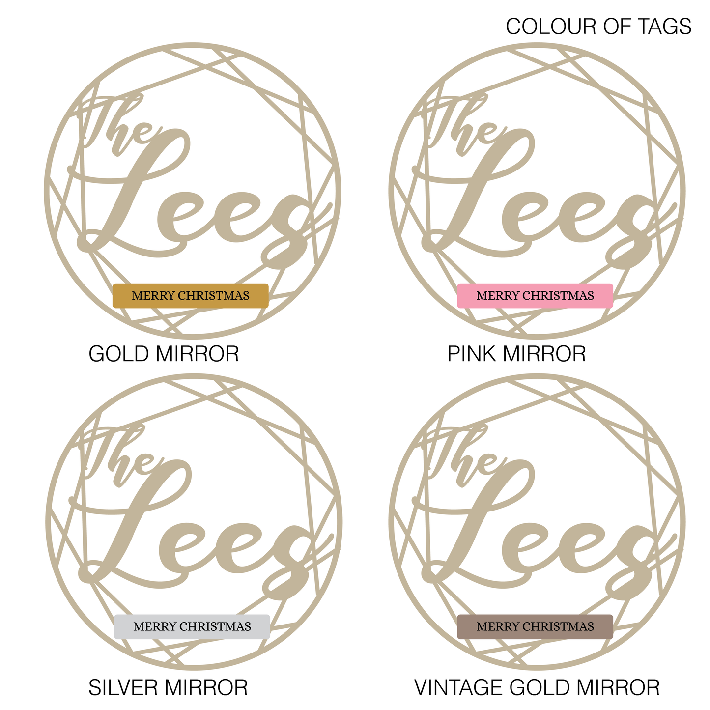 Christmas Decor - Geometric Family Name Signage