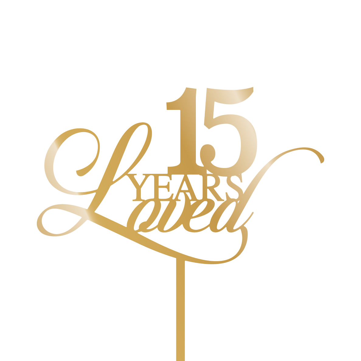'15 Years Loved' Cake Topper - Clik Clok