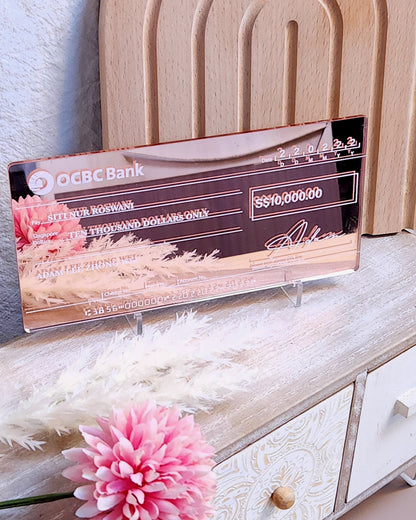mock up cheque mock cheque hantran display wedding nikah wedding singapore