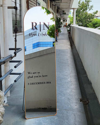 Rental - TIMELESS Arch Standing Mirror Signage