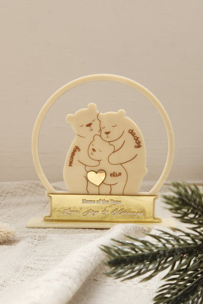 Christmas Decor  - NEST Personalized Bear Family