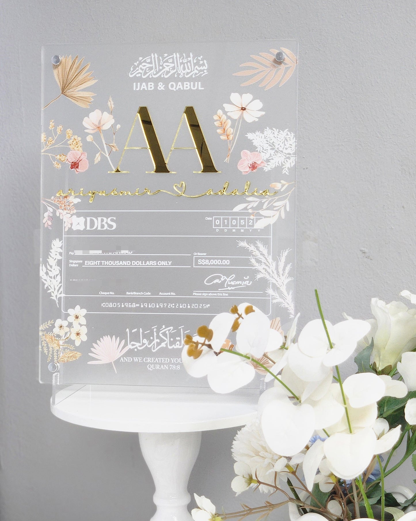Hantran Mahar Cheque Display - Euthalia