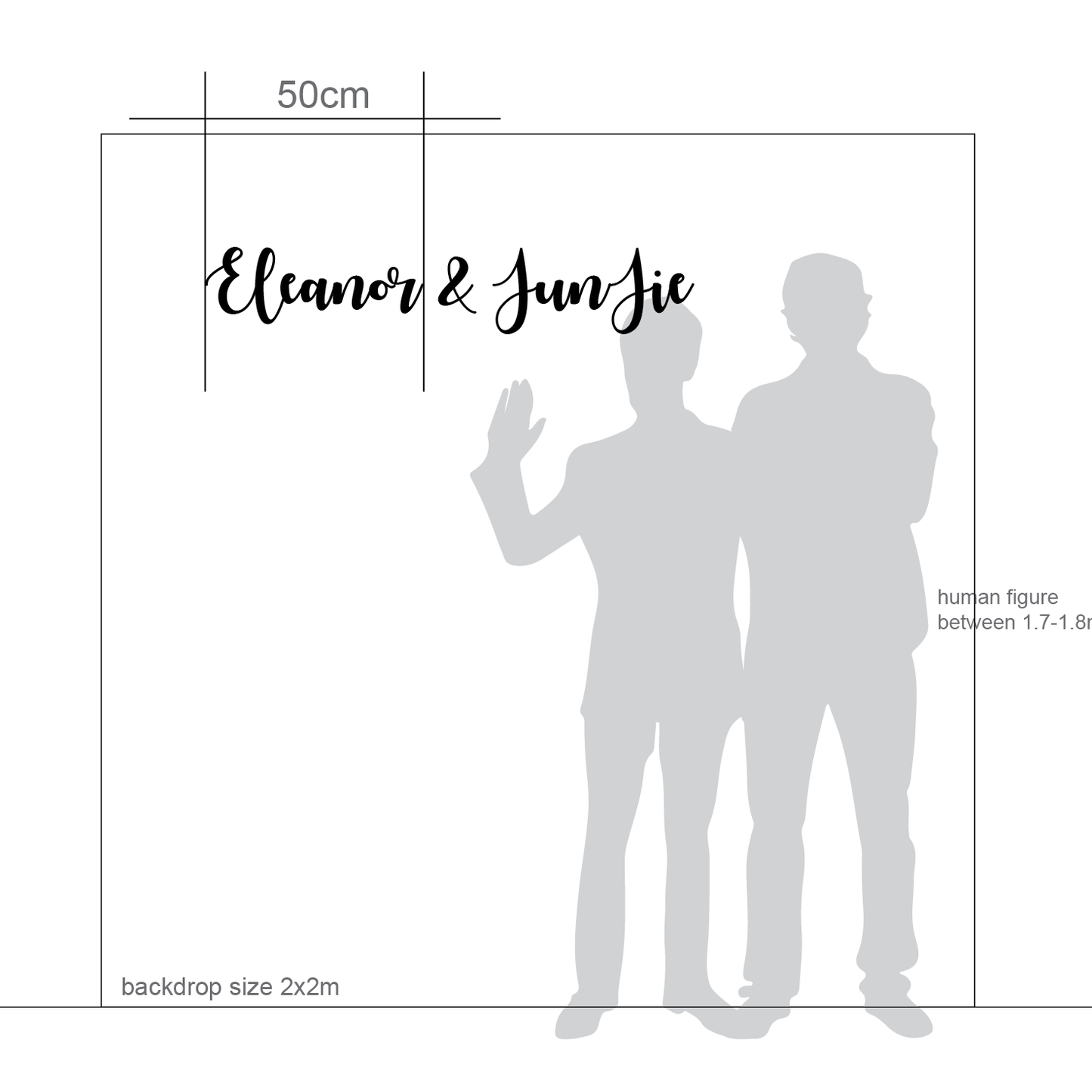 Wedding Name Sign Cutout - 3 Separate Pieces