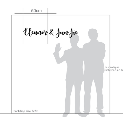 Wedding Name Sign Cutout - 3 Separate Pieces
