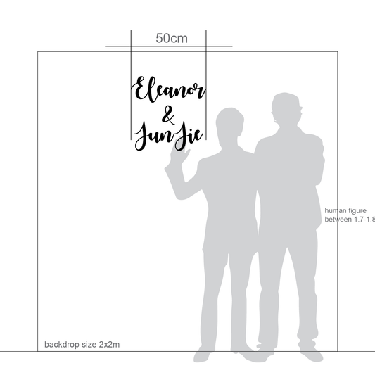 Wedding Name Sign Cutout - 3 Separate Pieces
