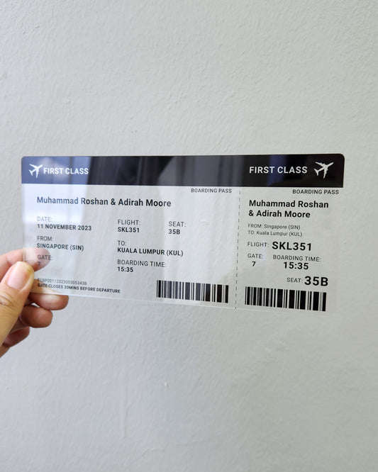 Acrylic Boarding Pass Acrylic Custom Plaque