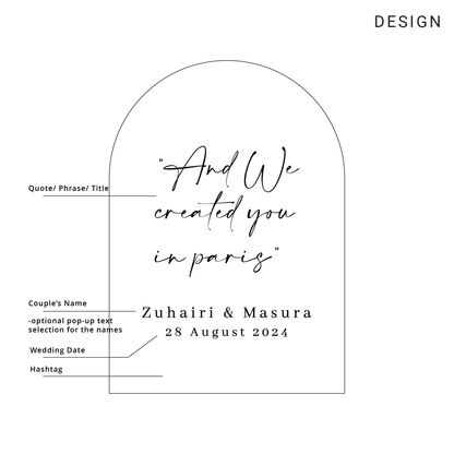 Wedding Welcome Sign - And We Created You in Pairs