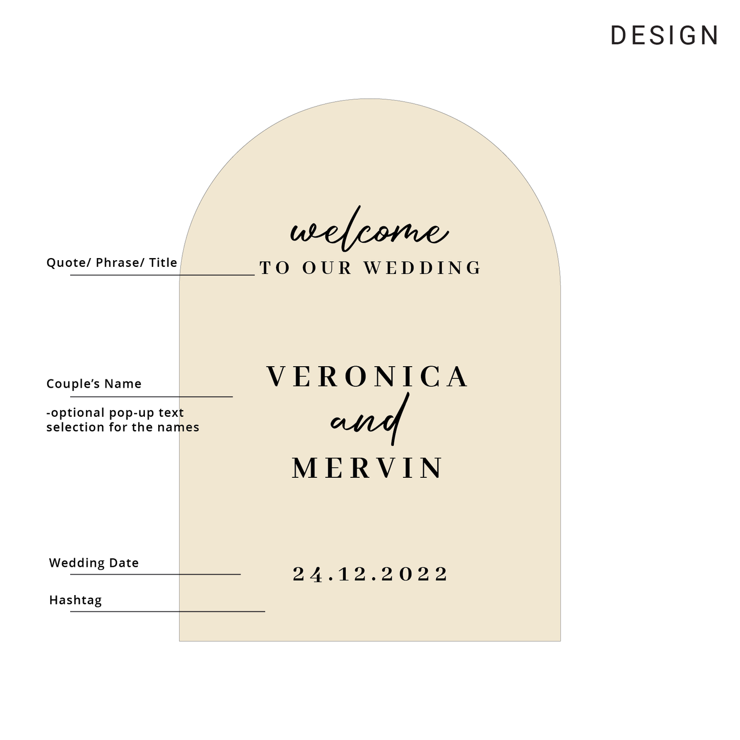 Wedding Welcome Sign - Minimalist
