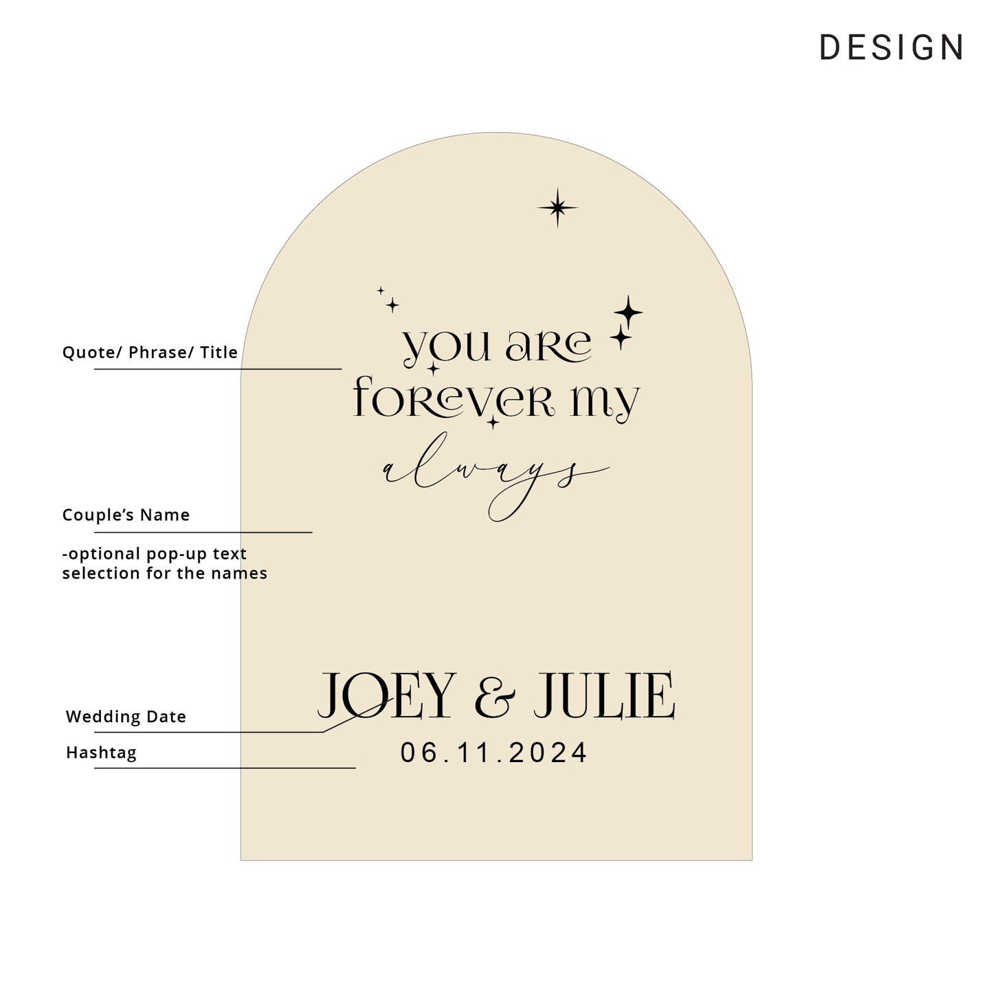 Wedding Welcome Sign - Our Forever