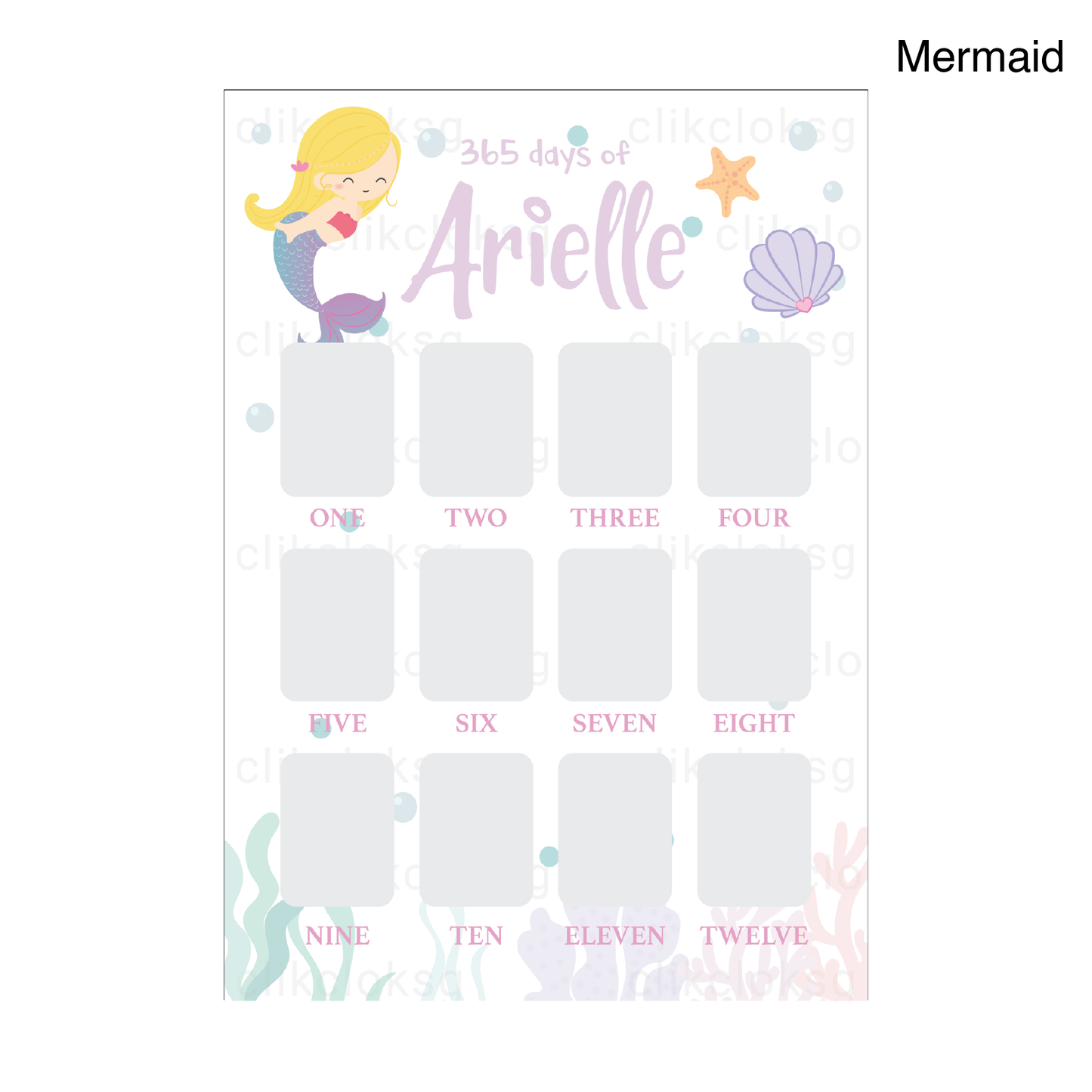 Baby Milestone Board - Mermaid