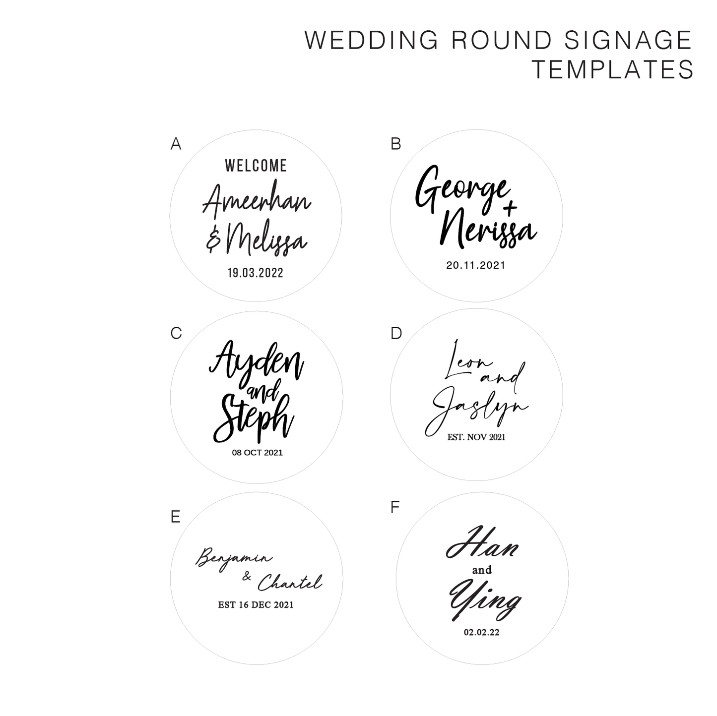 Wedding Welcome Sign - Round Signage Wood 3D Lettering