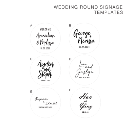 Wedding Welcome Sign - Round Signage Wood 3D Lettering