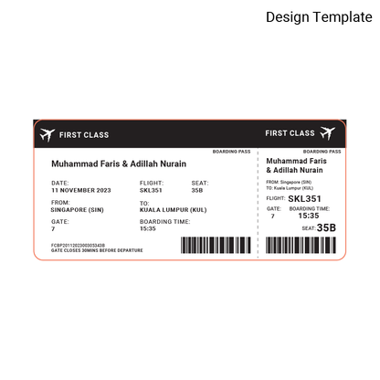 Personalized Acrylic Boarding Pass