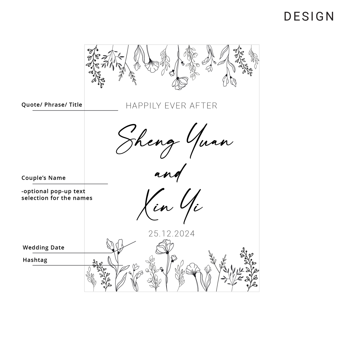 Wedding Welcome Sign - Botanical
