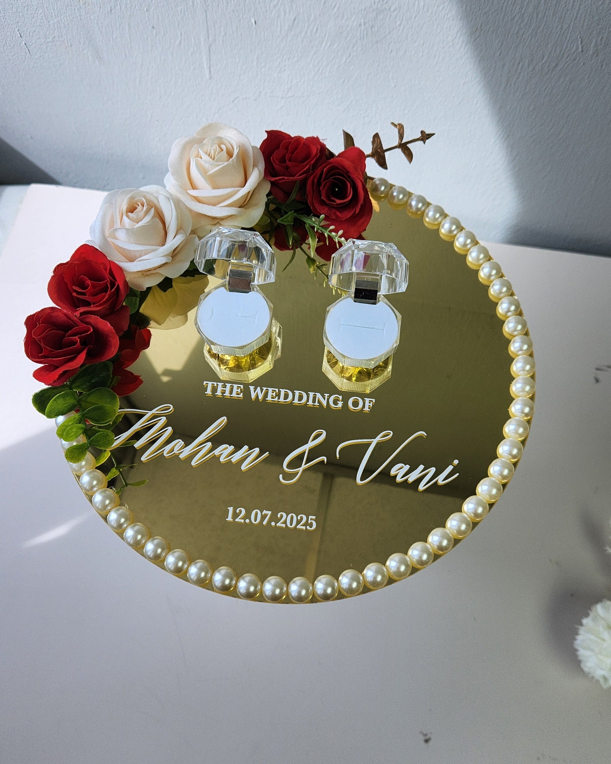 ring dish, fleur tray, clik clok, made in singapore, nikah wedding, hantaran tray