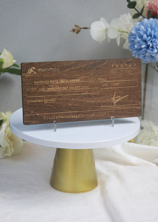 Mock up Cheque Hantaran - Dark Wood