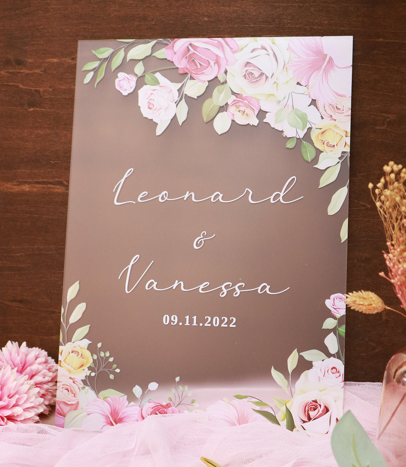 Wedding Welcome Sign - Rosy Elegance