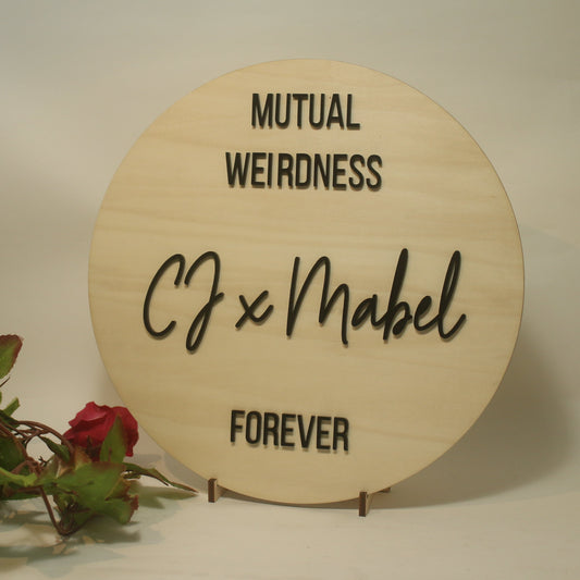 Wedding Welcome Sign - Round Signage Wood 3D Lettering