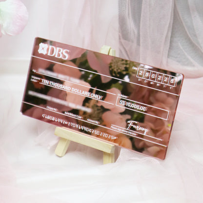 Mock Cheque Hantaran - Pink Mirror (White Mirror Text)
