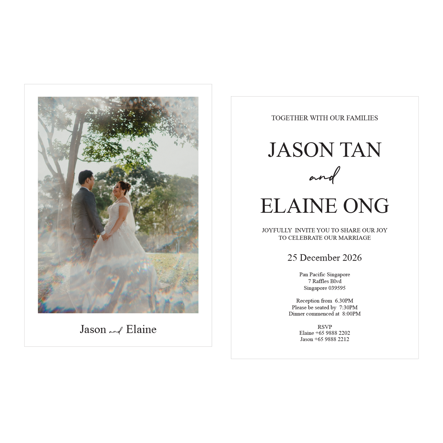 [min. 20pcs] Moments Photo Print Invitation Card
