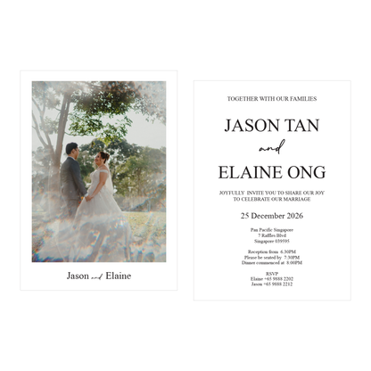 [min. 20pcs] Moments Photo Print Invitation Card