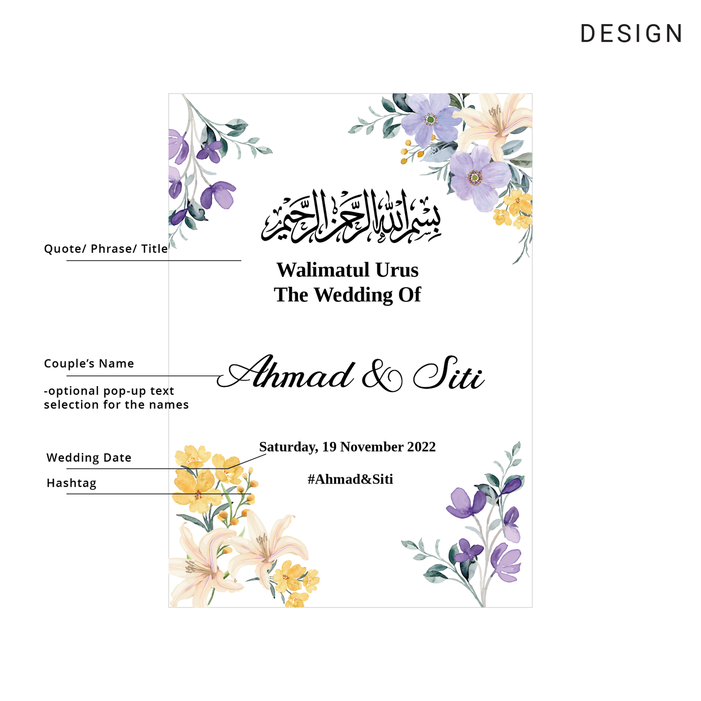 Wedding Wedding Sign - Lavender Bliss