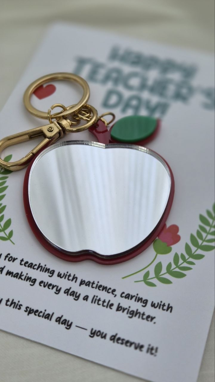 Teacher's Day Appreciation Pocket Mirror Apple-Shaped