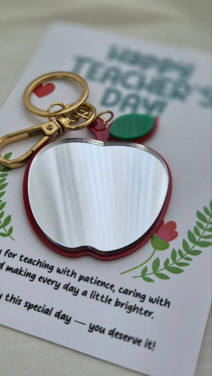 Teacher's Day Appreciation Pocket Mirror Apple-Shaped