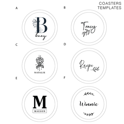 Wood Coasters - Personalized Initial