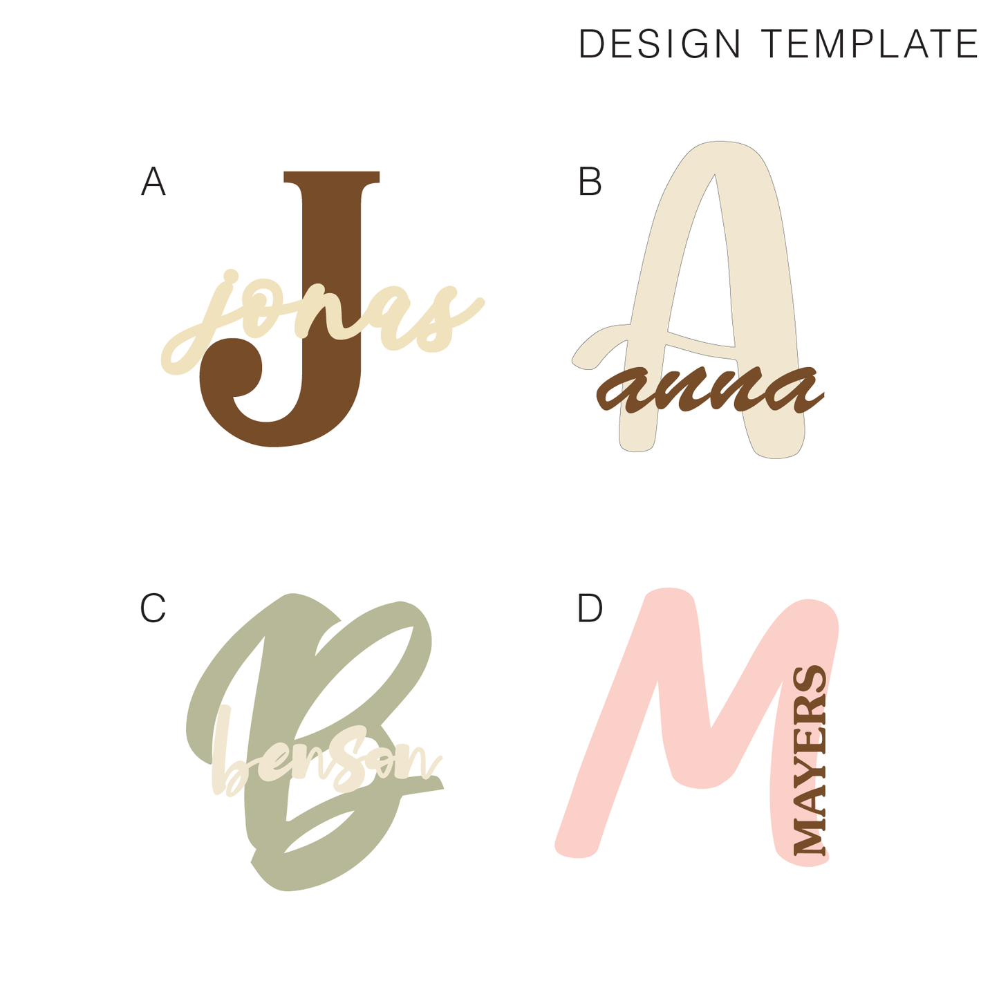 Nursery Room Decor - Initial NameSign