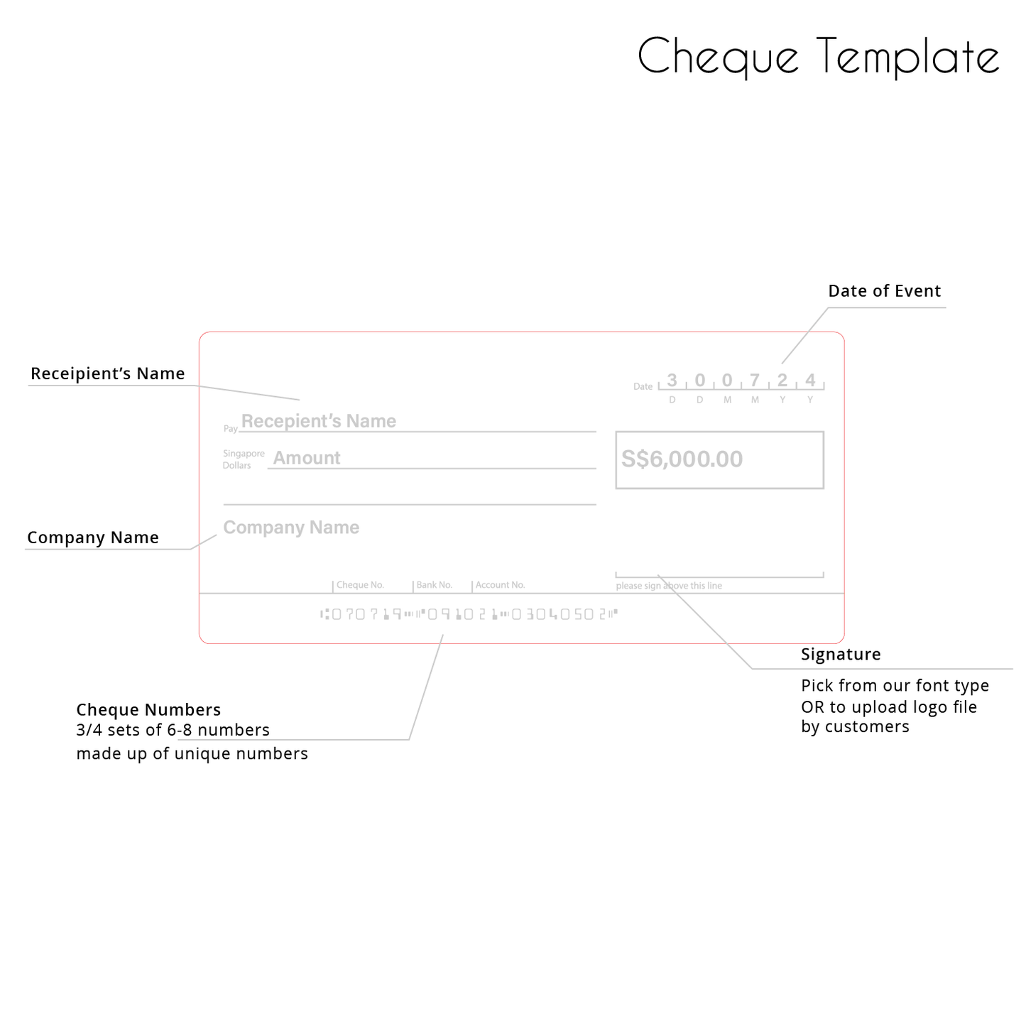 Award Prize Presentation Mock Cheque Display Mirror Gift Cheque