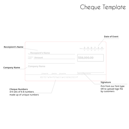 Award Prize Presentation Mock Cheque Display Mirror Gift Cheque
